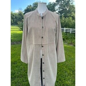 ORVIS Tan Corduroy Long Duster Coat Layering 14P